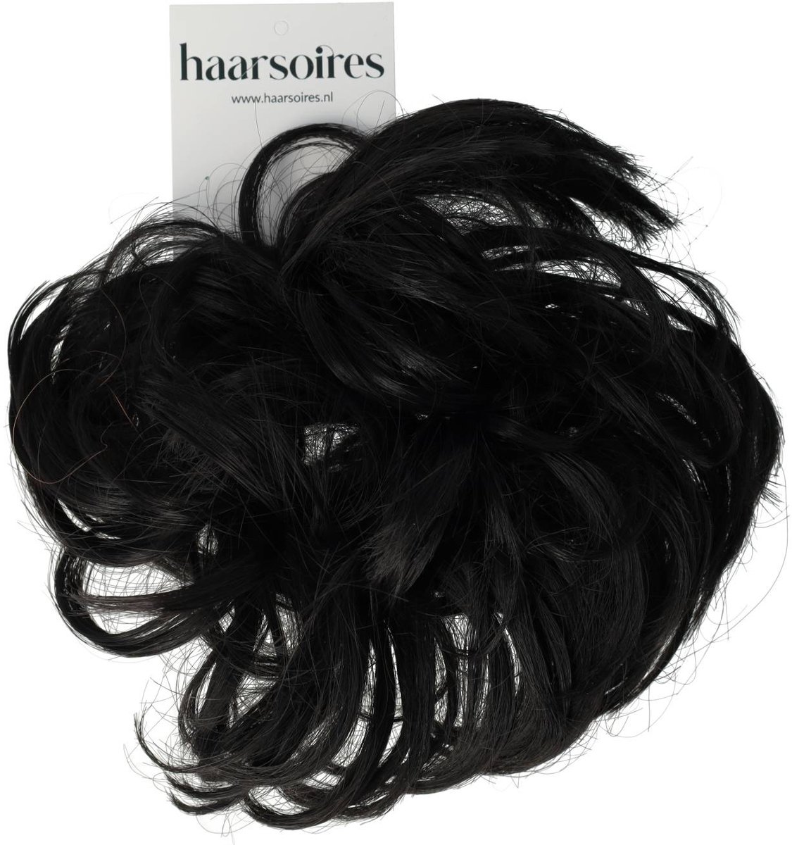 Haarelastiek Scrunchie – Imitatiehaar – Zwart
