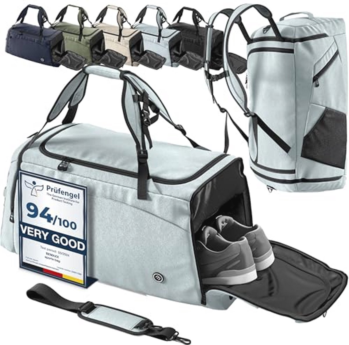Gymtas 40L / 60L | Sporttas met Rugzakfunctie en Schoencompartiment | Ideaal voor Fitness, Zwemmen en Weekenduitjes