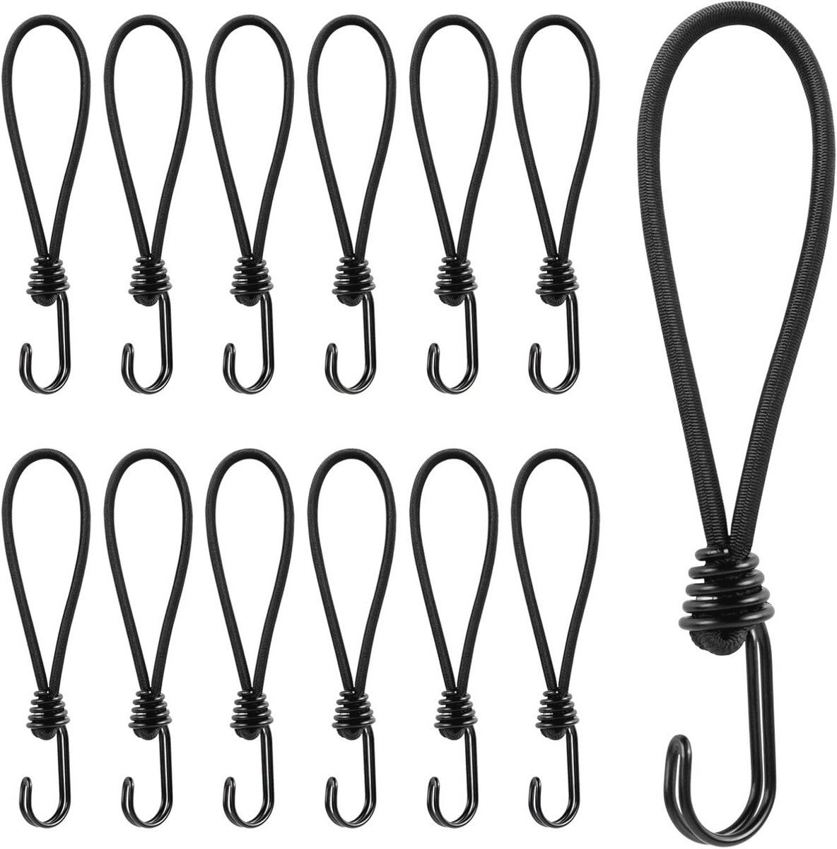 Spanrubber met haken 20 cm - Multifunctionele en duurzame zeilspanner voor transport en bevestiging