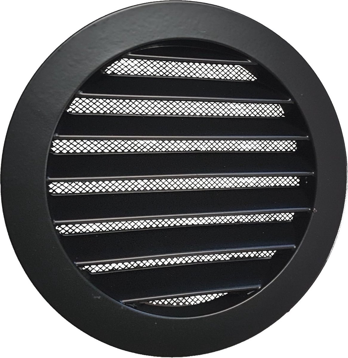 Weerbestendig rooster zwart Ø 125 mm aluminium voor buiten