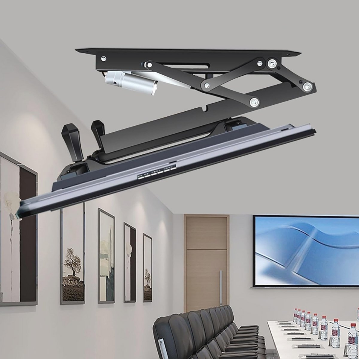 Gemotoriseerde TV-beugel met Afstandsbediening - Elektrische TV-lift voor Plafond en Wand (32-70 inch)