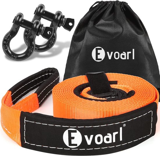 EVOARL Tow Rope 8T Break Resistance Kit with 2 Reinforced