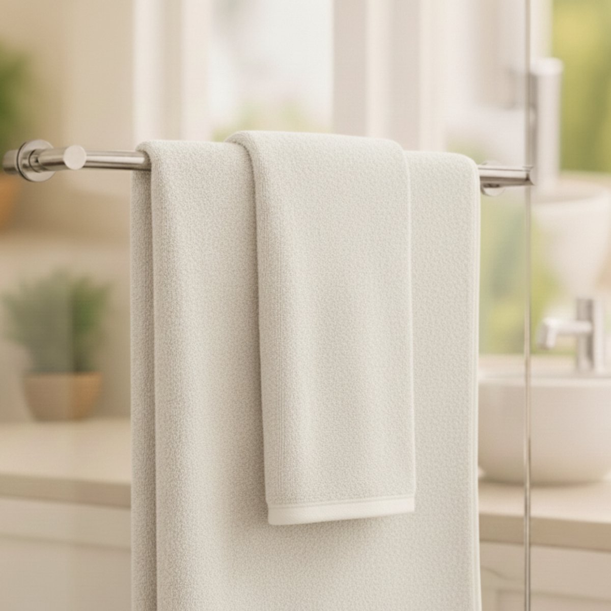 Nile Textile Luxe Badlaken - 70x140 - gebroken wit - 600GSM - Egyptisch Katoen