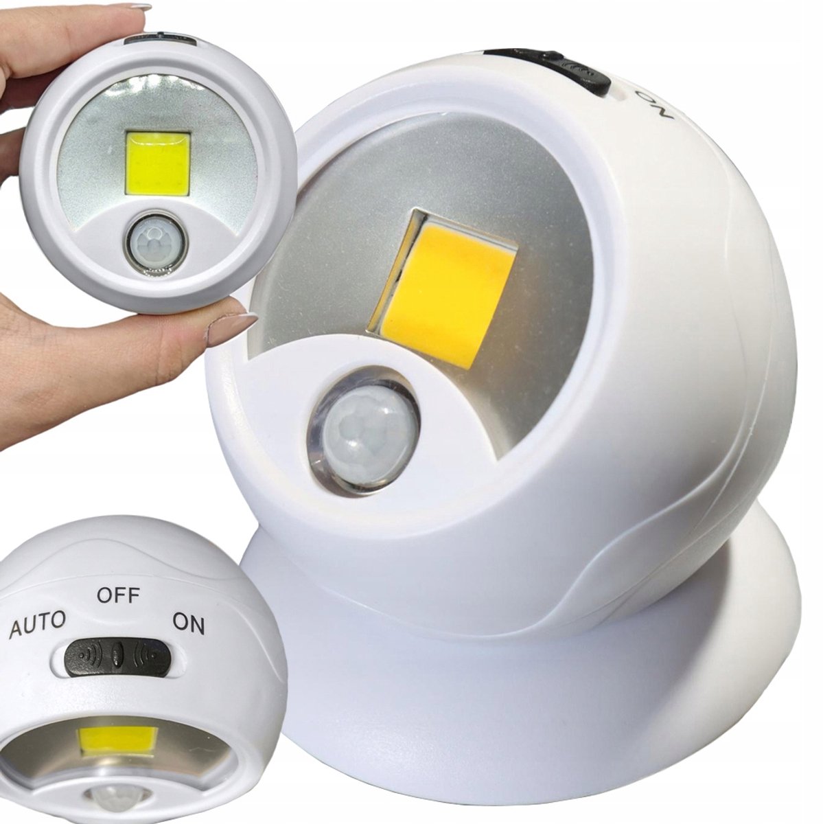 Ledlamp met Bewegingssensor | Magnetische voet | 360º detectie | COB Led Helder Wit | Draadloos | Kantelbaar | Noodlamp