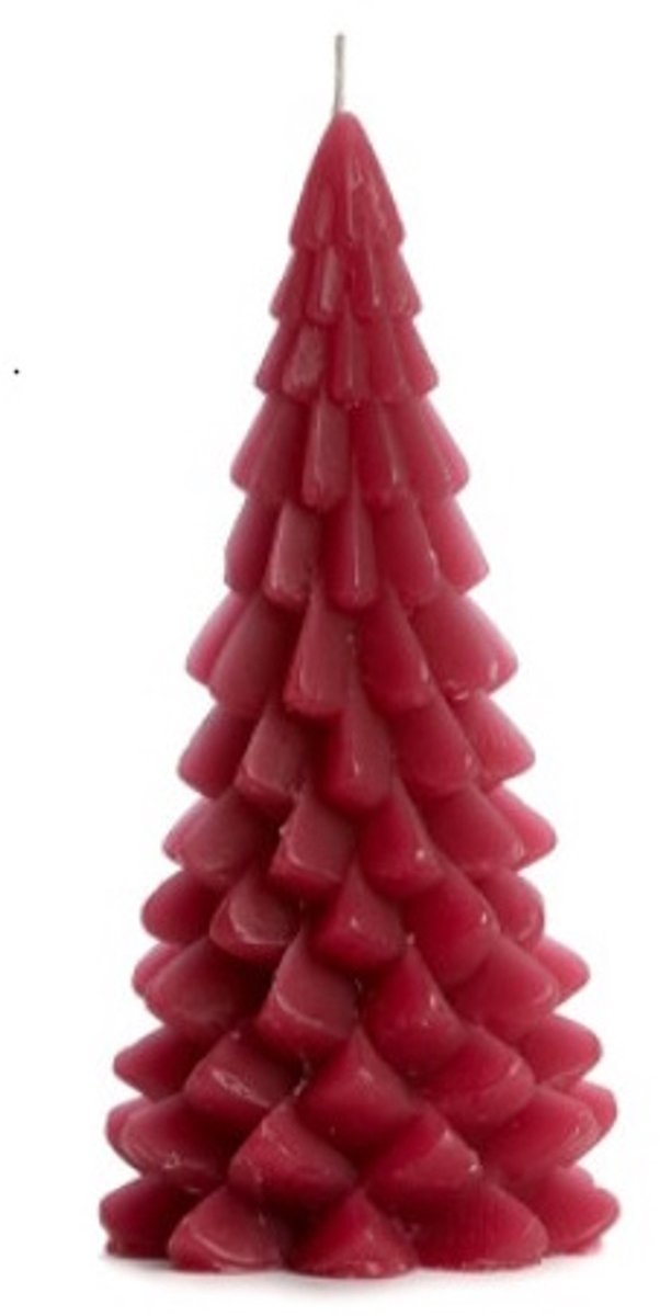 Kerstboom kaars Raspberry, 10x20 cm