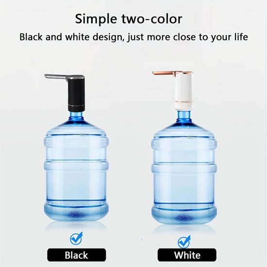Pompe à eau portable pour bouteilles, Convient pour seaux de 5 gallons (env. 19 litres), pompe à eau USB rechargeable Convient pour le camping, 3 débits, batterie 1200mAh, distributeur d'eau léger