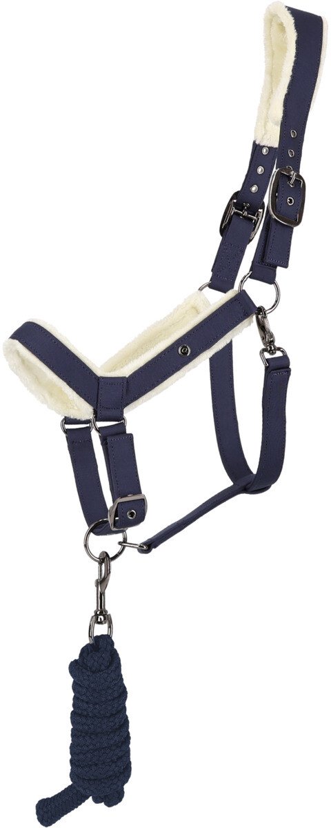 QHP - Halsterset Sensisoft - Navy - Maat Cob