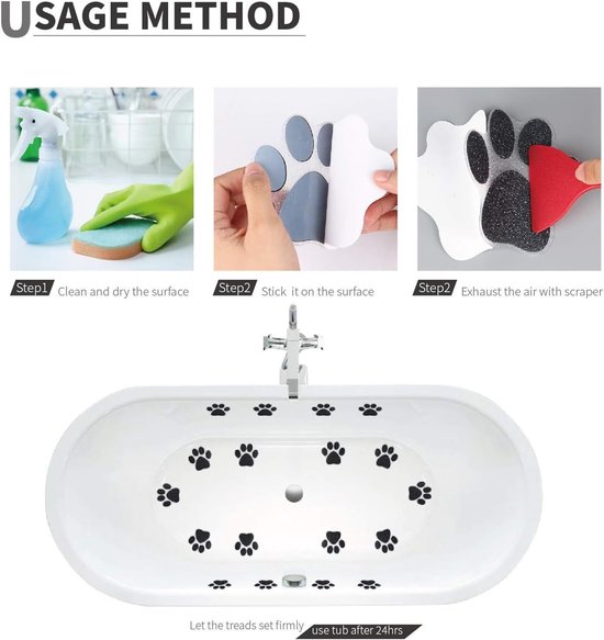 20 Stuks Antislip Douche Stickers Hondenpoot Vorm Veiligheidsstickers Voor Badkamer Bad En Douche Ouderen Senioren Baby Peuter Kinderen van Merkloos — afbeelding 5