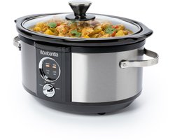 Brabantia BBEK1081 Slowcooker - 3.5 Liter - 180 Watt - Warmhoudfunctie - Keramische binnenpan