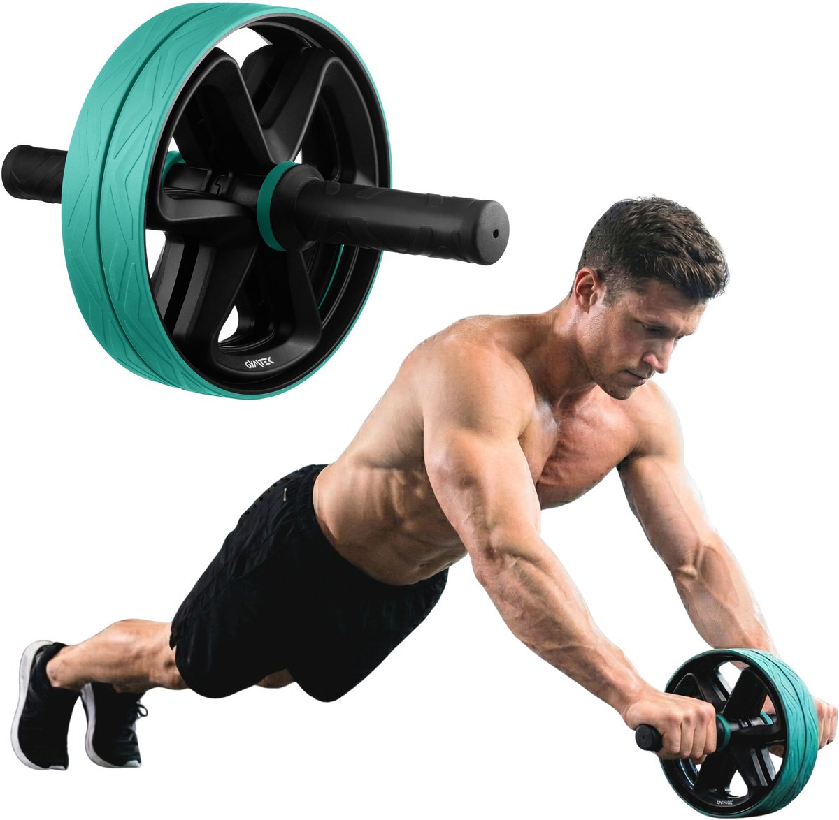 Gymtek® Ab Roller - Buikspierwiel - Ab Trainer - Trainingswiel - Buikspiertrainer - Fitness - Pilates - Home Gym - Workout
