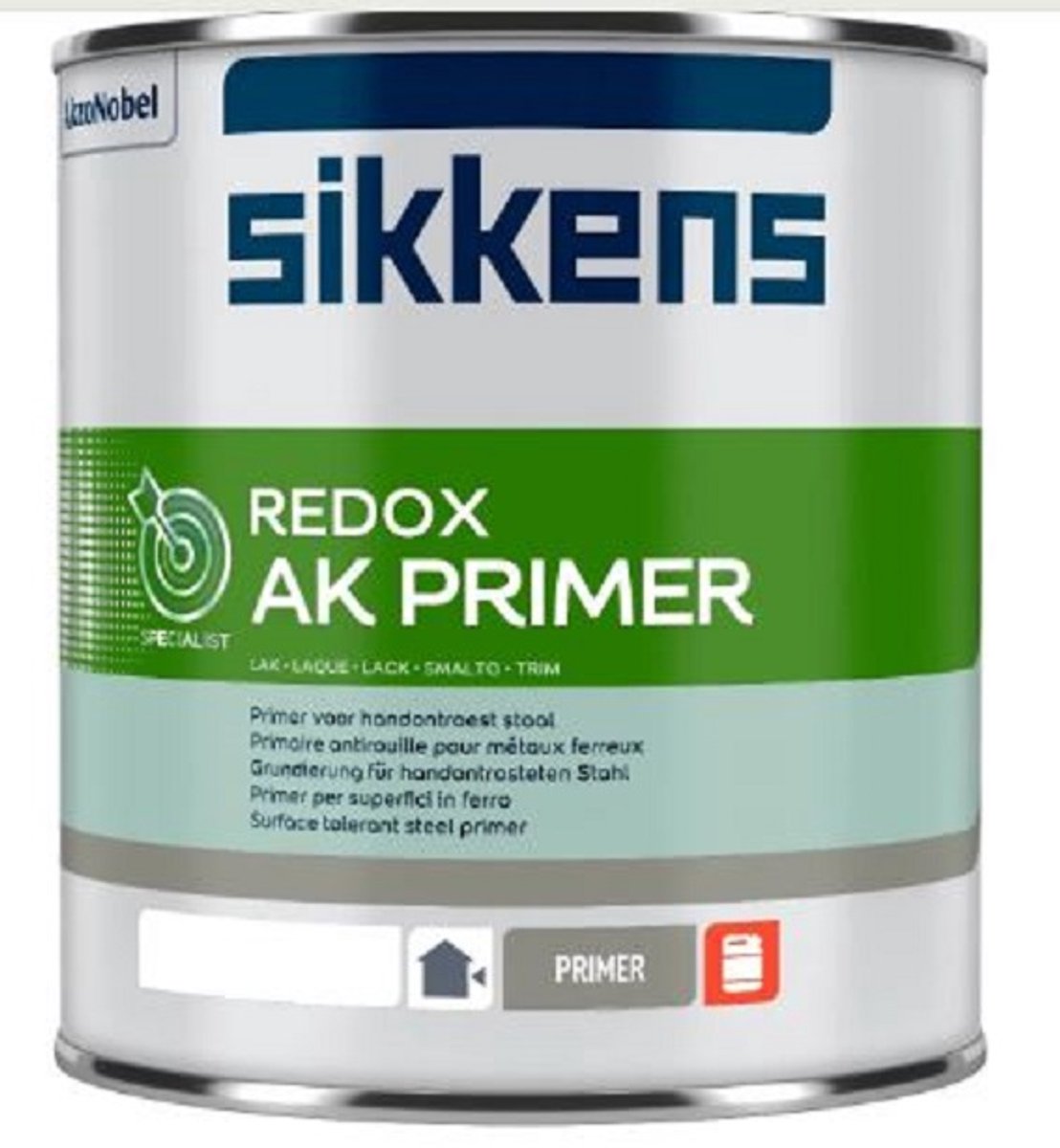 Sikkens Redox AK Primer - Roestwerende solventgedragen metaal primer - 1 L - RAL 9010 Pure White ( gebrokenwit)