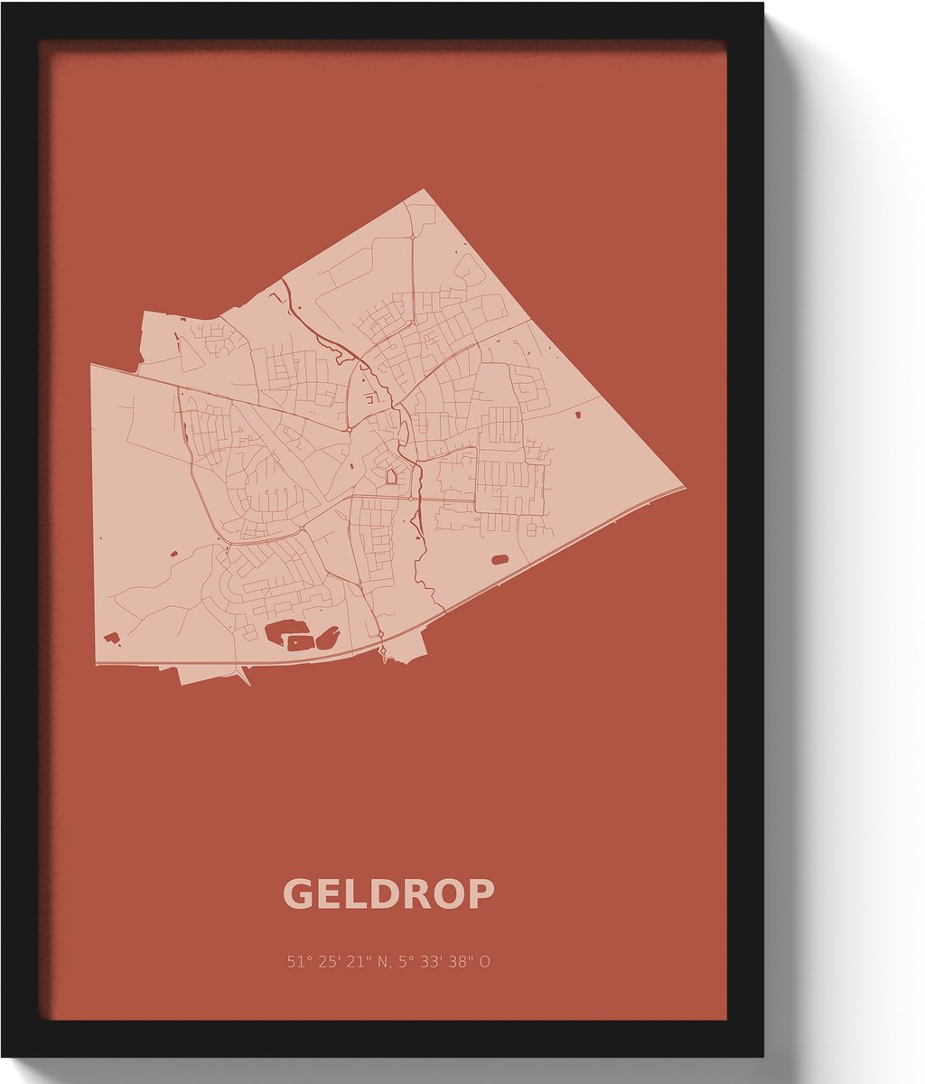 Poster Geldrop A2 - 42 x 59,4 cm - Rood (Exclusief Lijst)