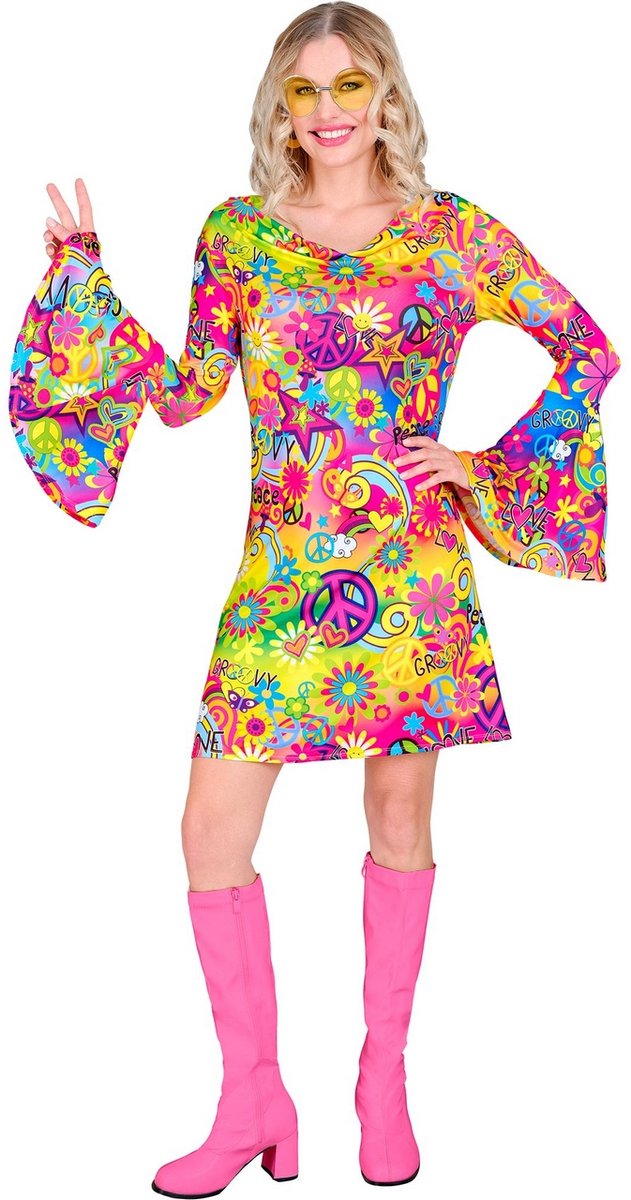 Jaren 70 jurk love&peace