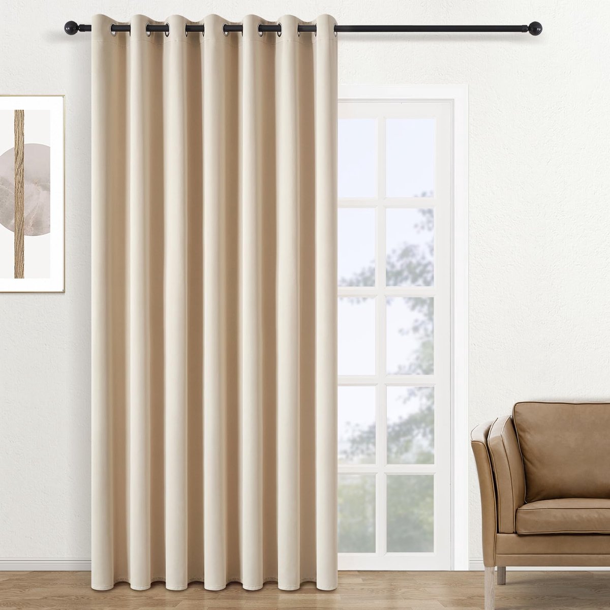 Unyqoos Extra lange thermogordijnen beige voor optimale licht- en warmte-isolatie