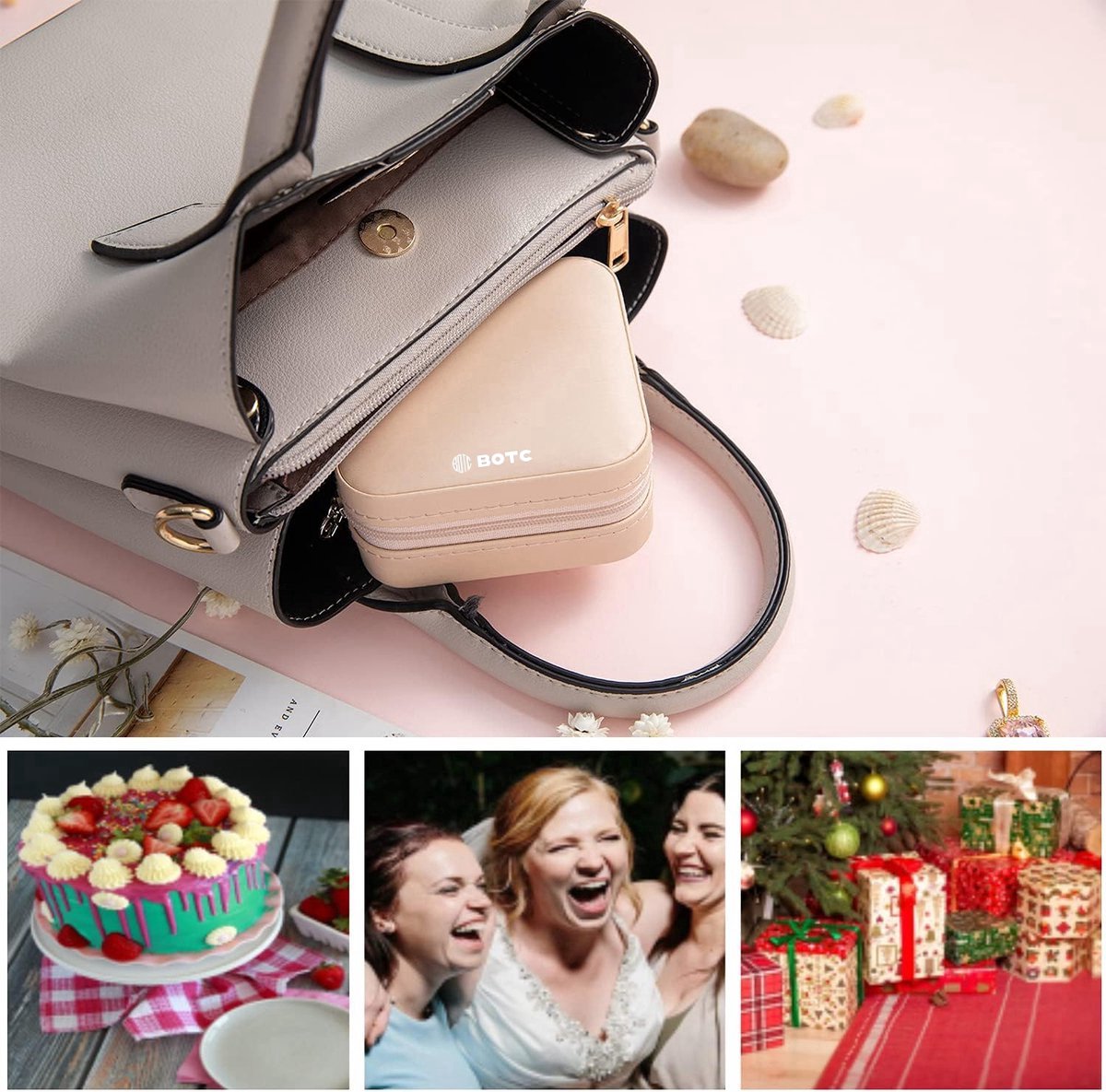 BOTC Sieradendoos - Sieraden Organiser met Spiegel - Cadeau voor Vrouwen en Meisjes - Roze — cadeau in Sieraden - foto 6
