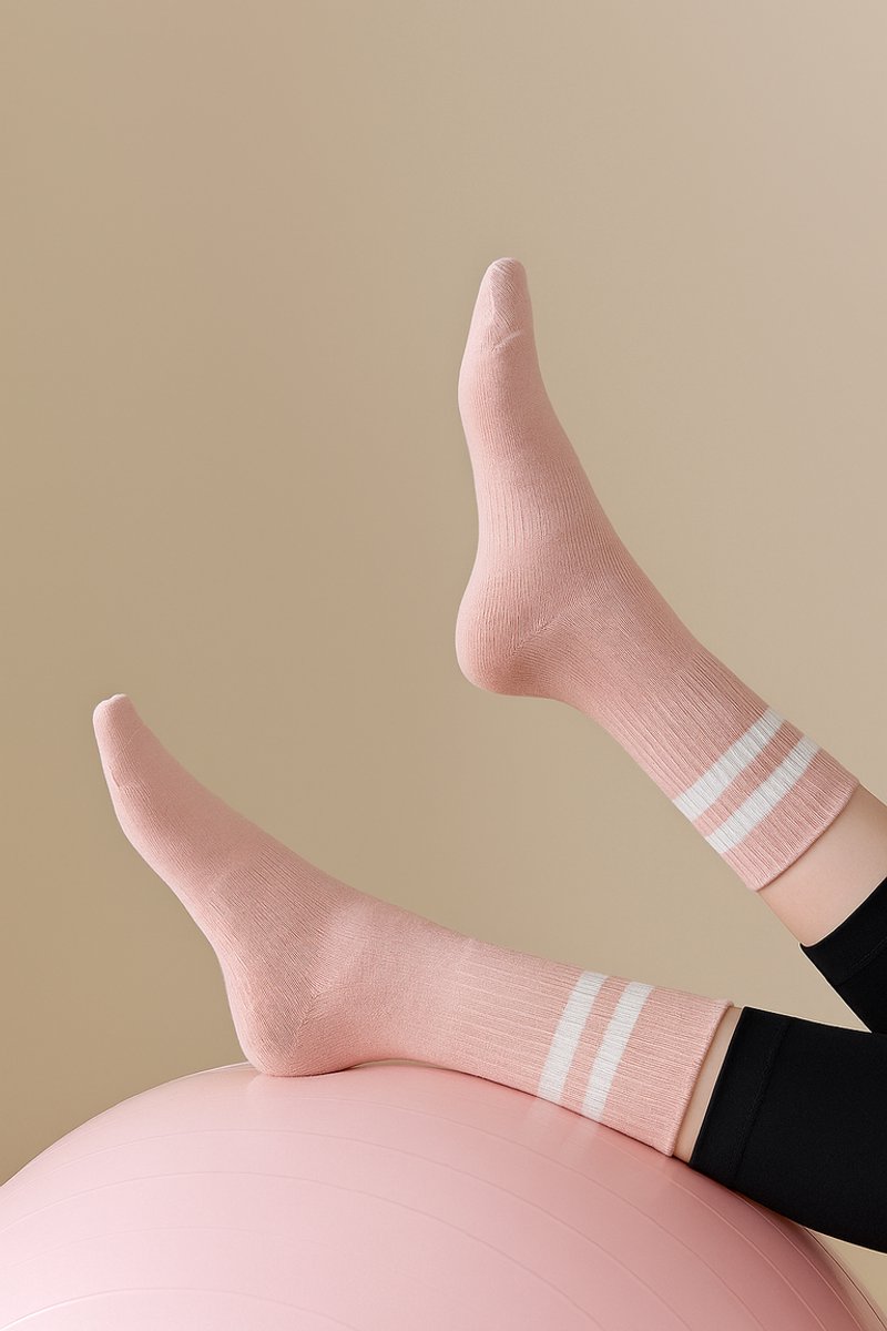 1 Paar Pilates Sokken - Yoga antislip sokken - Comfort - Grip – Unisex - Roze