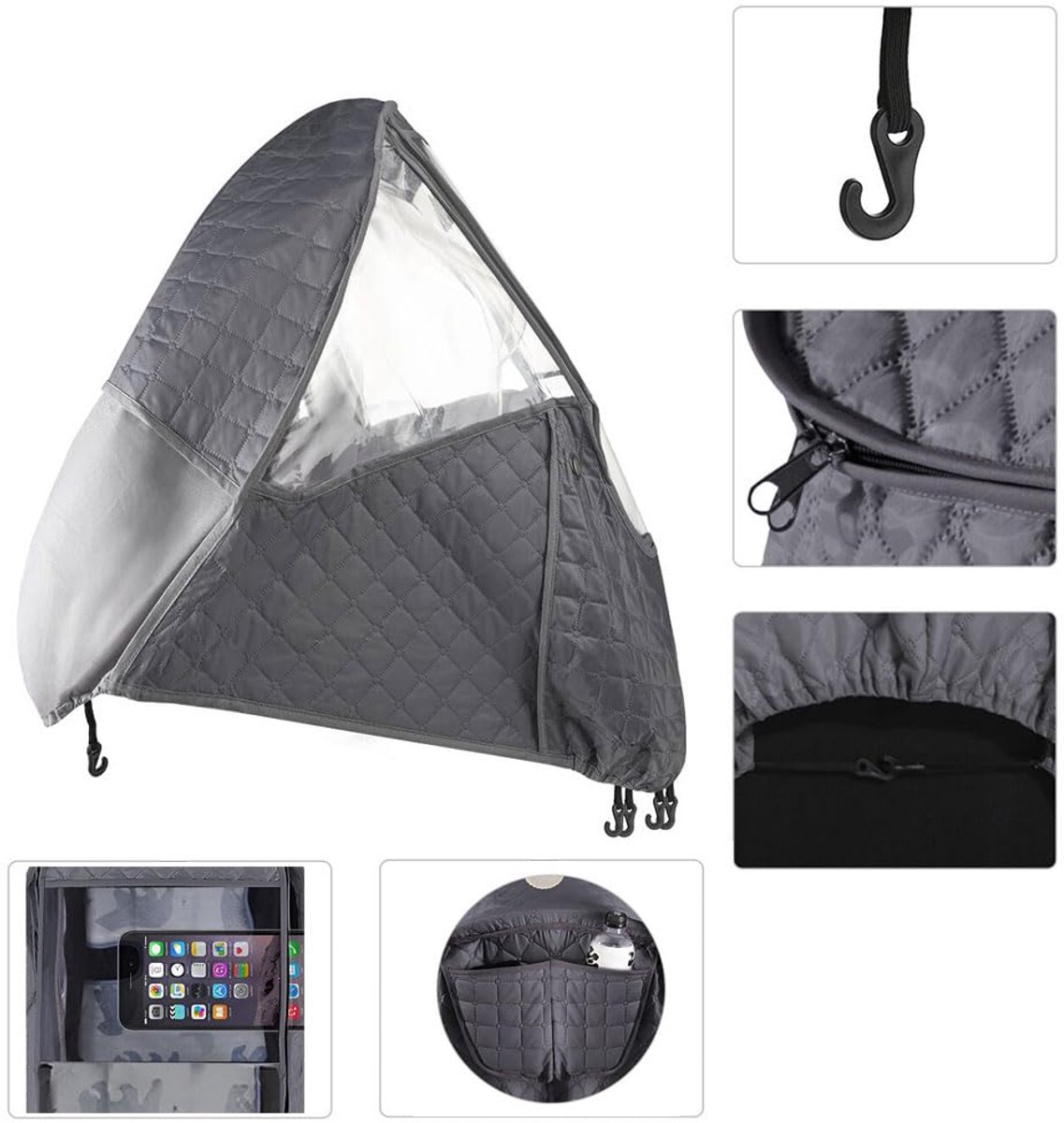 Universele regenhoes voor kinderwagens - Universele winterhoes - Regen en koubeschermingshoes voor kinderwagen - Weerbestendige hoes voor reiskinderwagens - Kinderwagenaccessoire - Weerbestendig - Waterdicht en sneeuwbestendig – foto 7