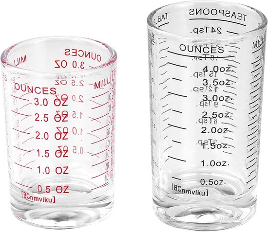YAYODS 6 stuks glazen maatbekers - bekerglas 500 ml 250 ml 100 ml - laboratoriumglas - borosilicaatglas maatbekerset - hittebestendige maatbeker - maatbeker met schaalverdeling - glazen maatbeker voor