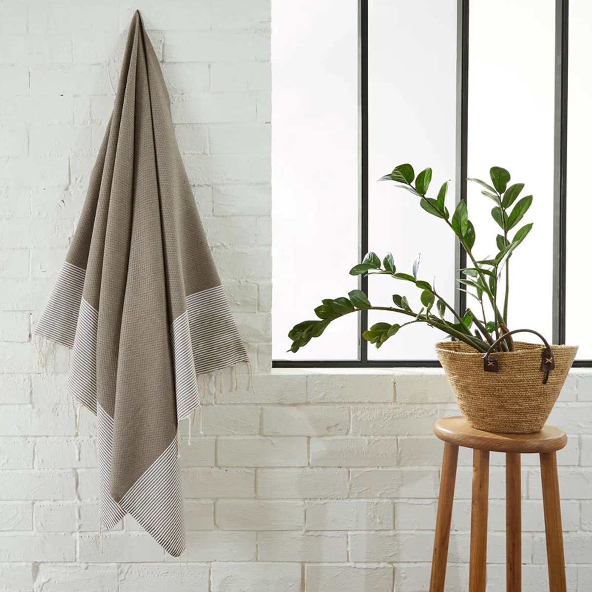 Fouta Hamamdoek By Foutas Honeycomb Taupe 100 x 200 cm