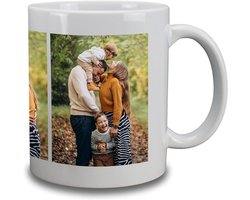 Witte gepersonaliseerde mok bedrukken met foto en tekst - eigen ontwerp maken