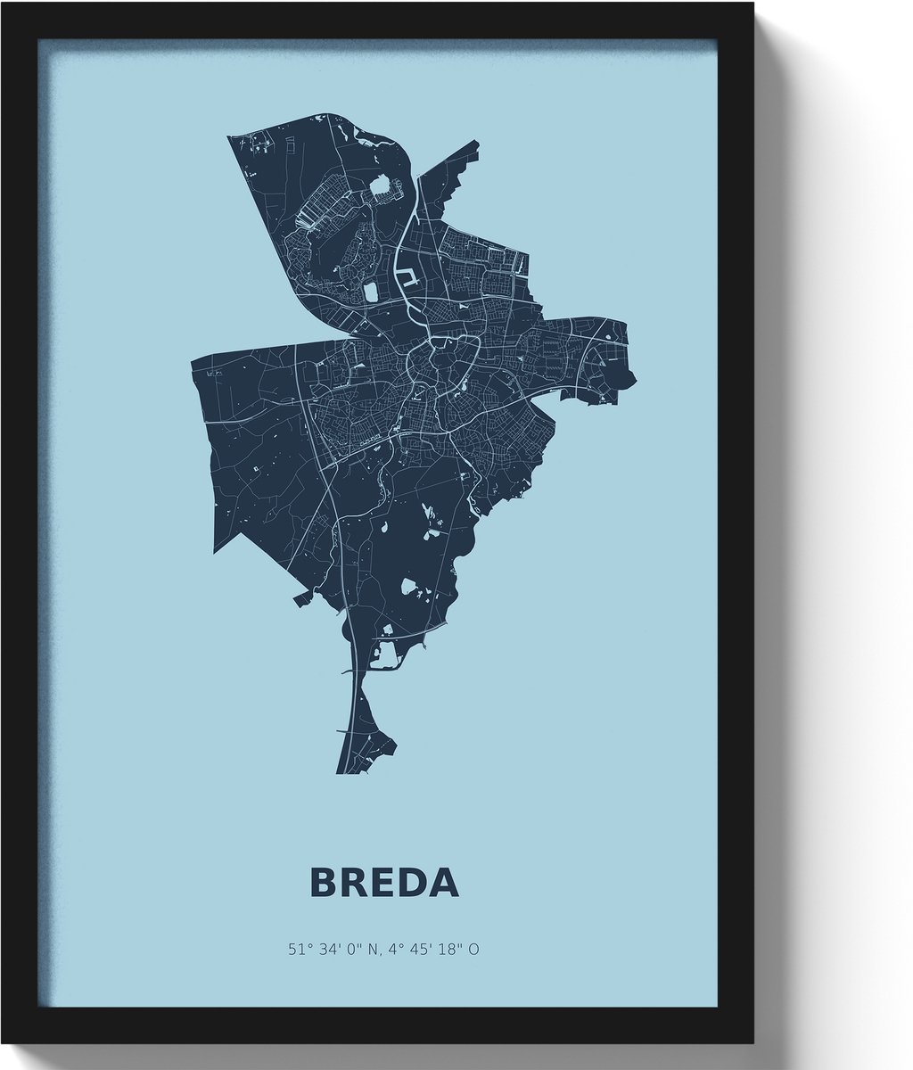 Poster Breda A2 - 42 x 59,4 cm - Blauw (Exclusief Lijst)