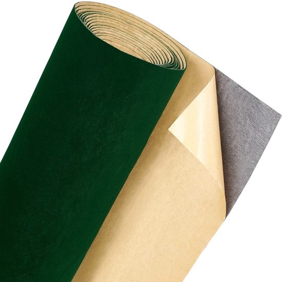 Donkergroene zelfklevende fluwelen stof - 2 m x 40 cm - 0,6 mm dik