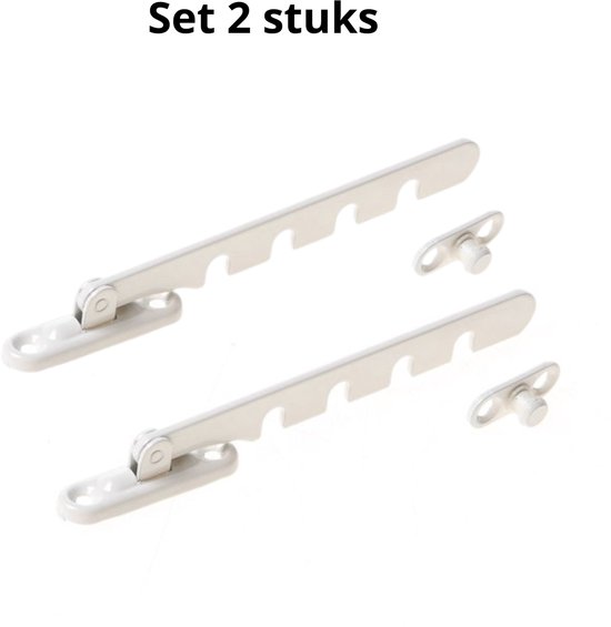 Set van 2 witte raamuitzetters met elk 4 niveaus.