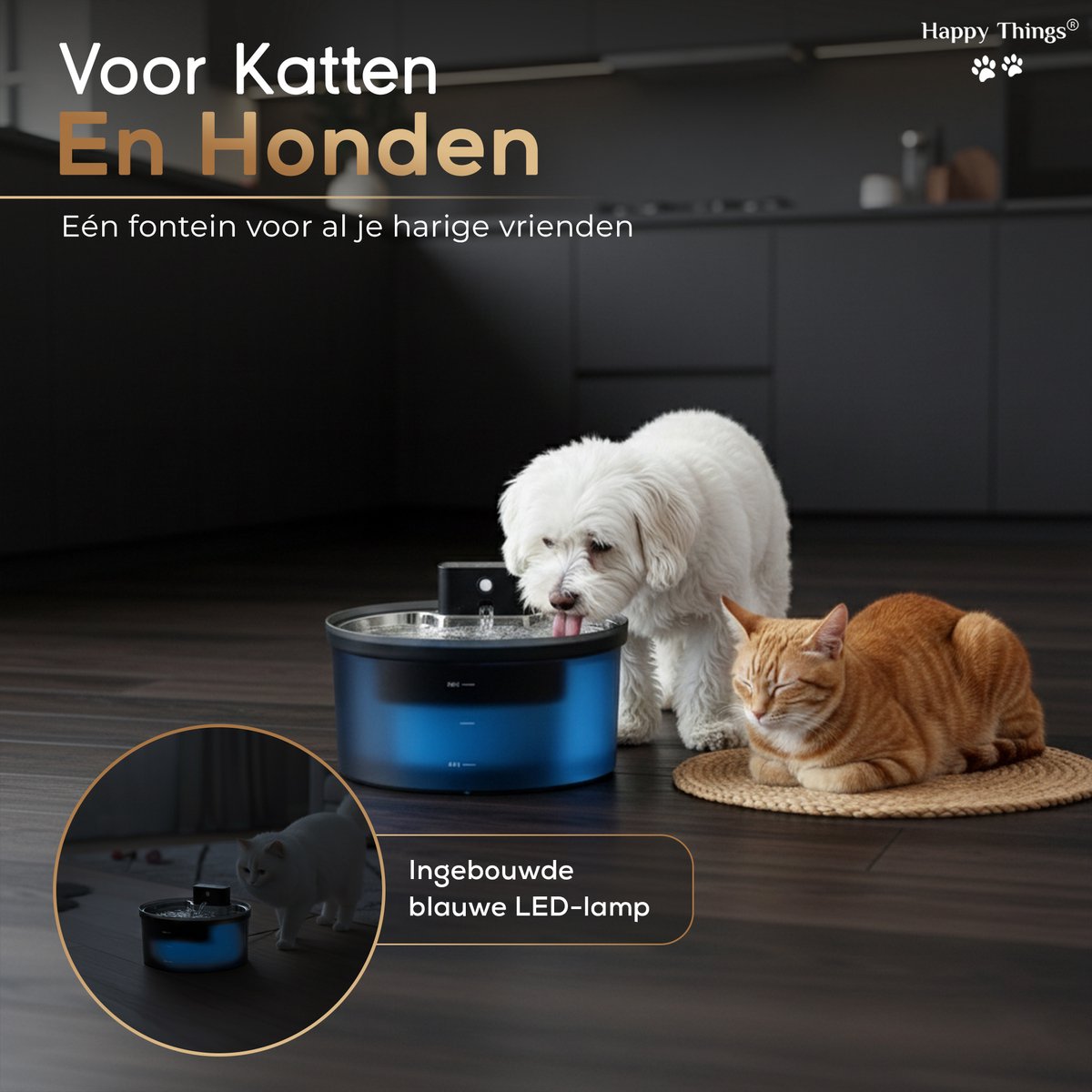 Happy Things Draadloze Drinkfontein Kat en Hond ZR20 Model thumbnail 6