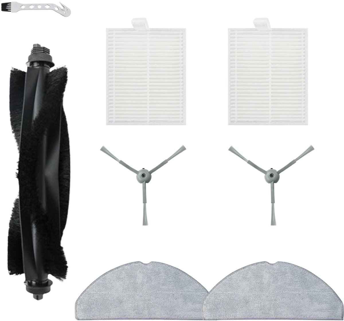 8 stuks robotstofzuiger accessoires - Geschikt voor Eufy G50 Hybrid (SES) - L60 Hybrid (SES) - L60 - L60 SES - L50 - L50 SES - Onderdelen - voor robotstofzuiger - met reinigingsborstel - Vervangingsonderdelen