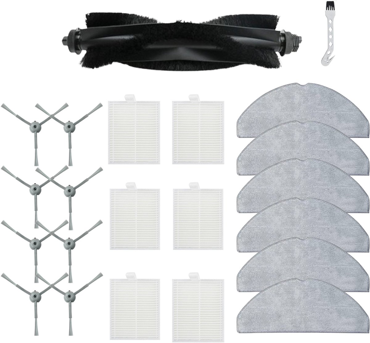 22 stuks robotstofzuiger accessoires - Geschikt voor Eufy G50 Hybrid (SES) - L60 Hybrid (SES) - L60 - L60 SES - L50 - L50 SES - Onderdelen - voor robotstofzuiger - met reinigingsborstel - Vervangingsonderdelen