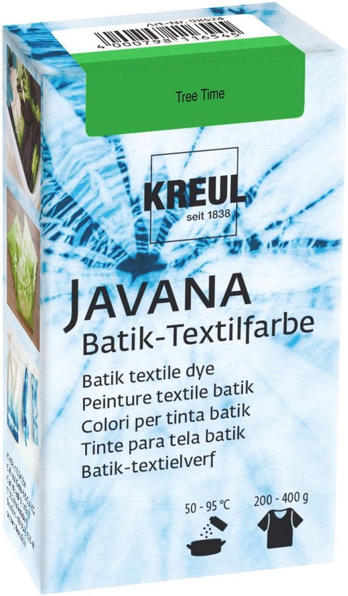 Javana Green Batik Textile Dye - Peinture 70ml tie dye