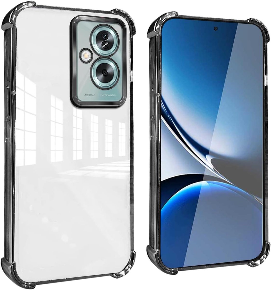 Ronte - Dun TPU Hoesje Oppo A79 5G - Schokbestendig - Transparant - Zwart