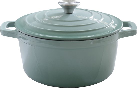KRUSTENZAUBER Cast Iron Pan [incl. Meat Fork] - Robust 26 cm Cast Iron Casserole with Lid Suitable for the Oven - Ideal as Stewpan, Induction, Dutch Oven Set, Kazan, Cast Iron Pot