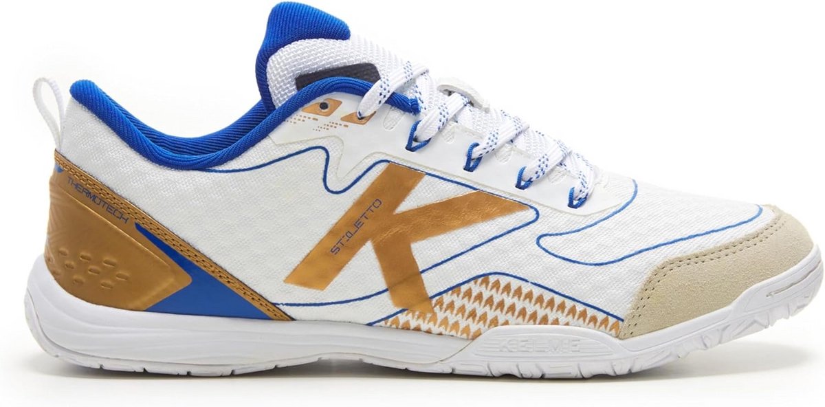 Stijlvolle zaalvoetbalschoenen voor heren en dames, wit
