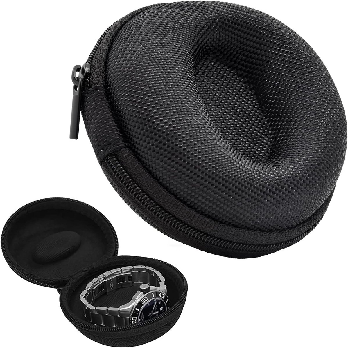 Draagbare EVA Horloge Reisbox voor Polshorloges, Smartwatches en Sieraden - Zwart