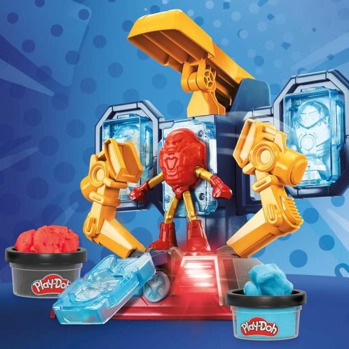 Play-Doh Marvel Iron Man Harnas Laboratorium Speelset - Boetseerklei - Inclusief Iron Man figuur — afbeelding 4