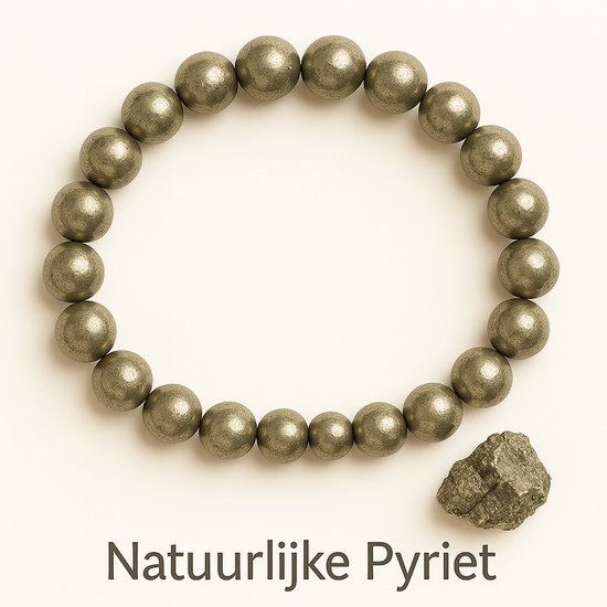 S4H – Bracelet en pyrite (8 mm) • Taille 18 cm)