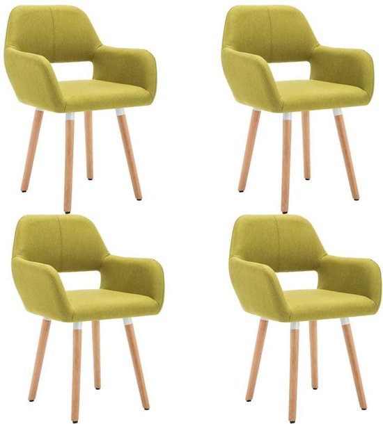 wat betreft Thriller onthouden Eettafel stoelen Groen set van 4 STUKS Stof / Eetkamer stoelen / Extra  stoelen voor... | bol.com