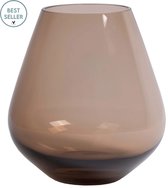 Luxe vaas Tasman | Taupe | Small | Ø20 x H22 cm