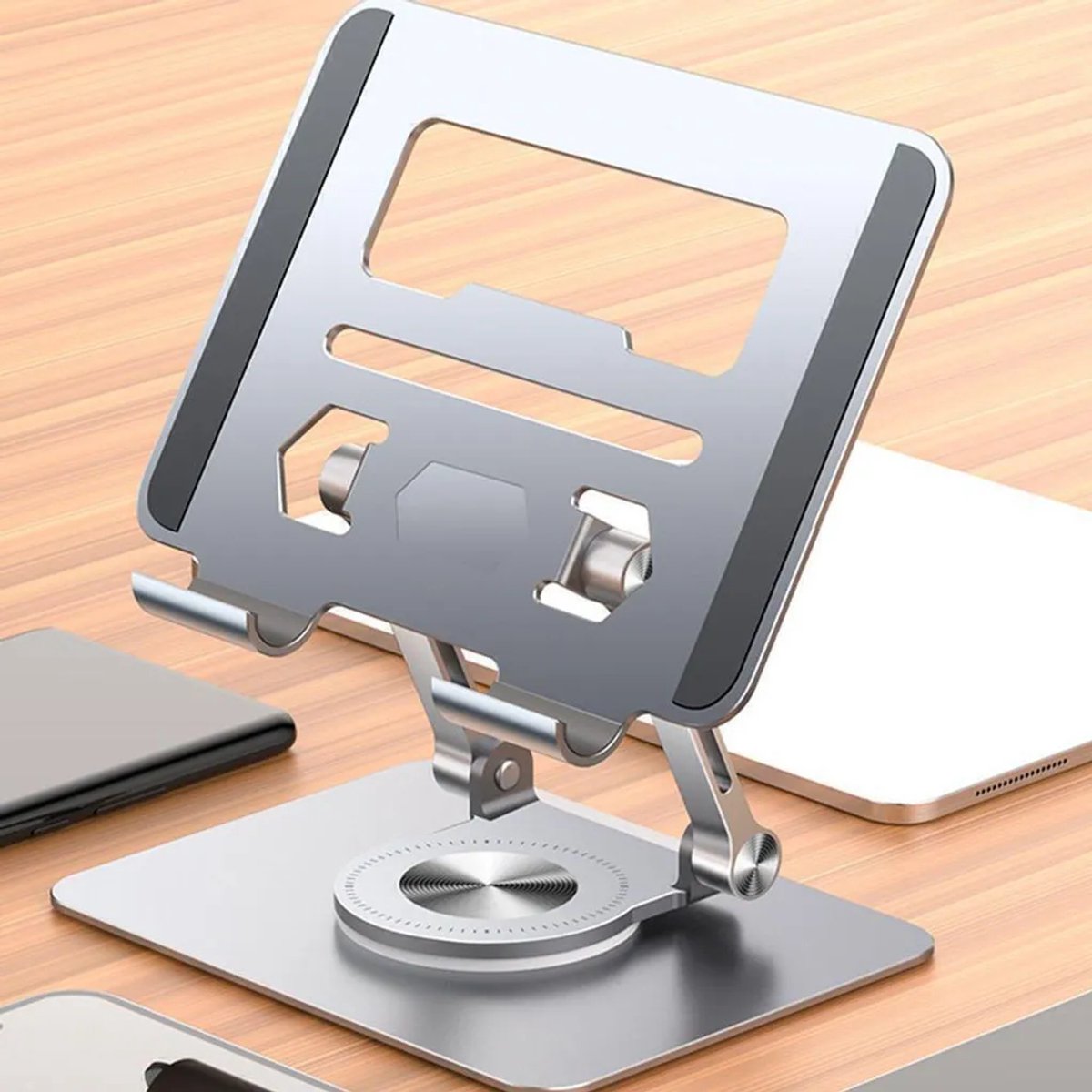 Tablethouder, gemaakt van aluminiumlegering, draaibaar - 360° rotatie.
