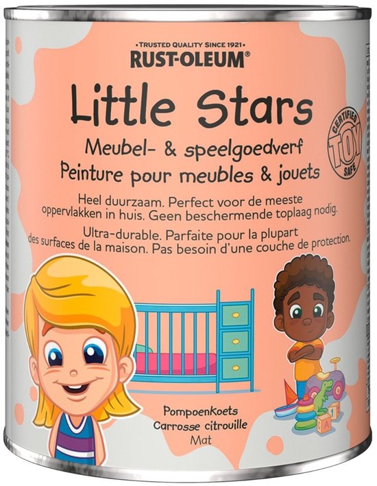 Peinture métallisée pour jouets et meubles Little Stars, 750 ml, citrouille