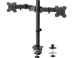 Unyqoos® Dubbele monitorsteun voor schermen van 13 tot 32 inch met flexibele armen