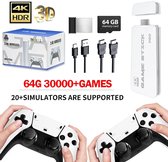 Console De Jeu Rétro Sans Fil - 20 000+ Jeux, 64 Go, 2 Manettes 2,4 GHz, Sortie HDMI 4K