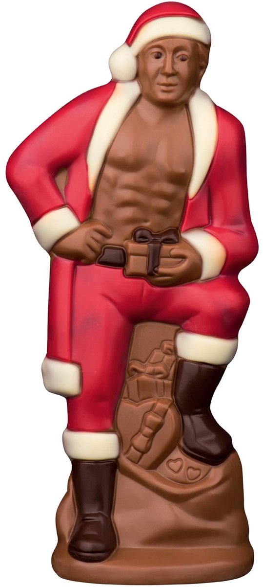 Santa Claus Melkchocolade 150g – Kerstman Chocolade Figuur van Fijne Melkchocolade 36% Cacao | Feestelijke Kerst Chocolade Decoratie | Kerstcadeau voor Kinderen & Volwassenen | Zonder Conserveermiddelen met Kajal Sticker