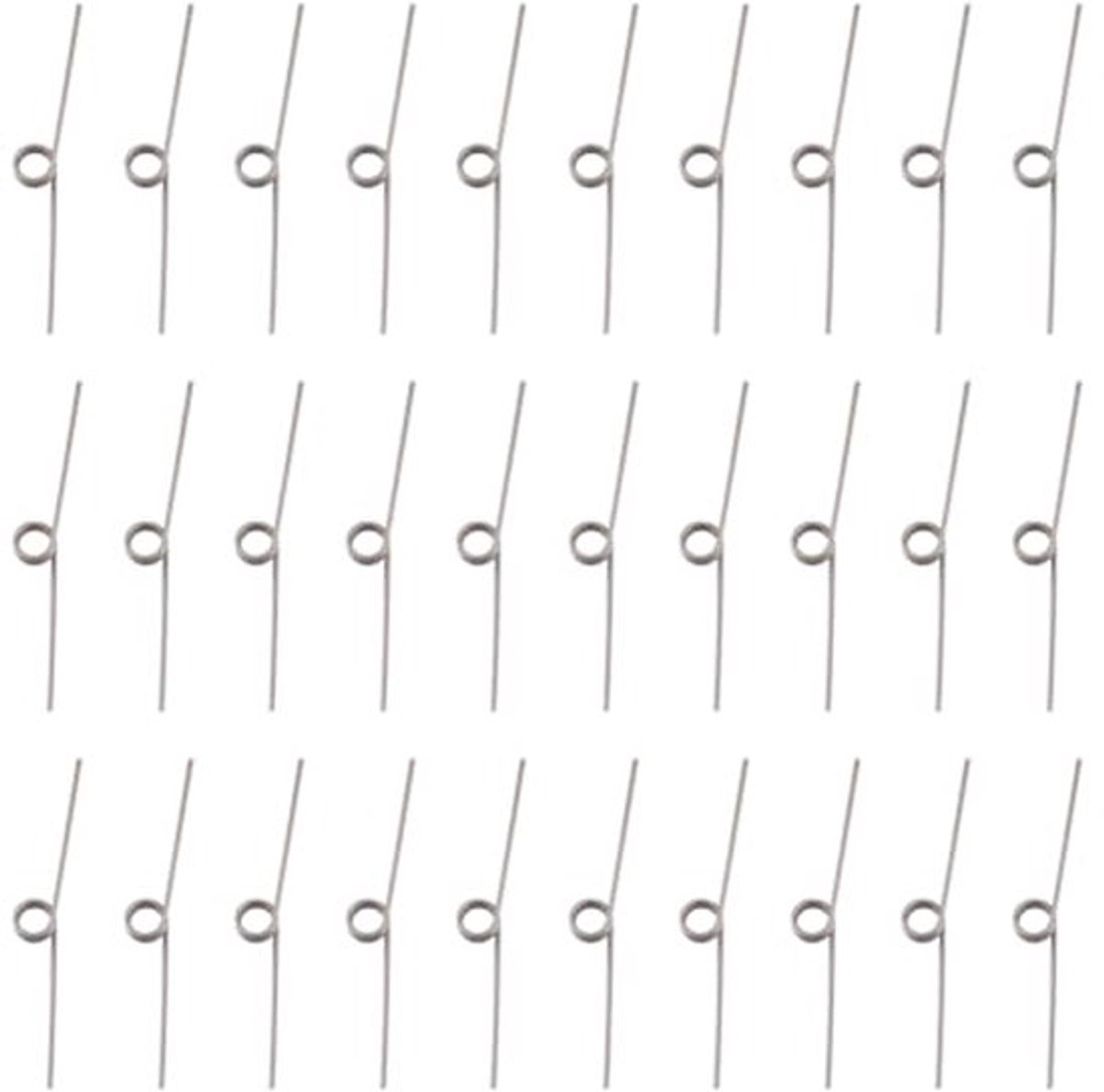 Torsieveerset 30 Stuks - Roestvrij Staal - 1,2 mm Draaddiameter - 180Â° Buigveren