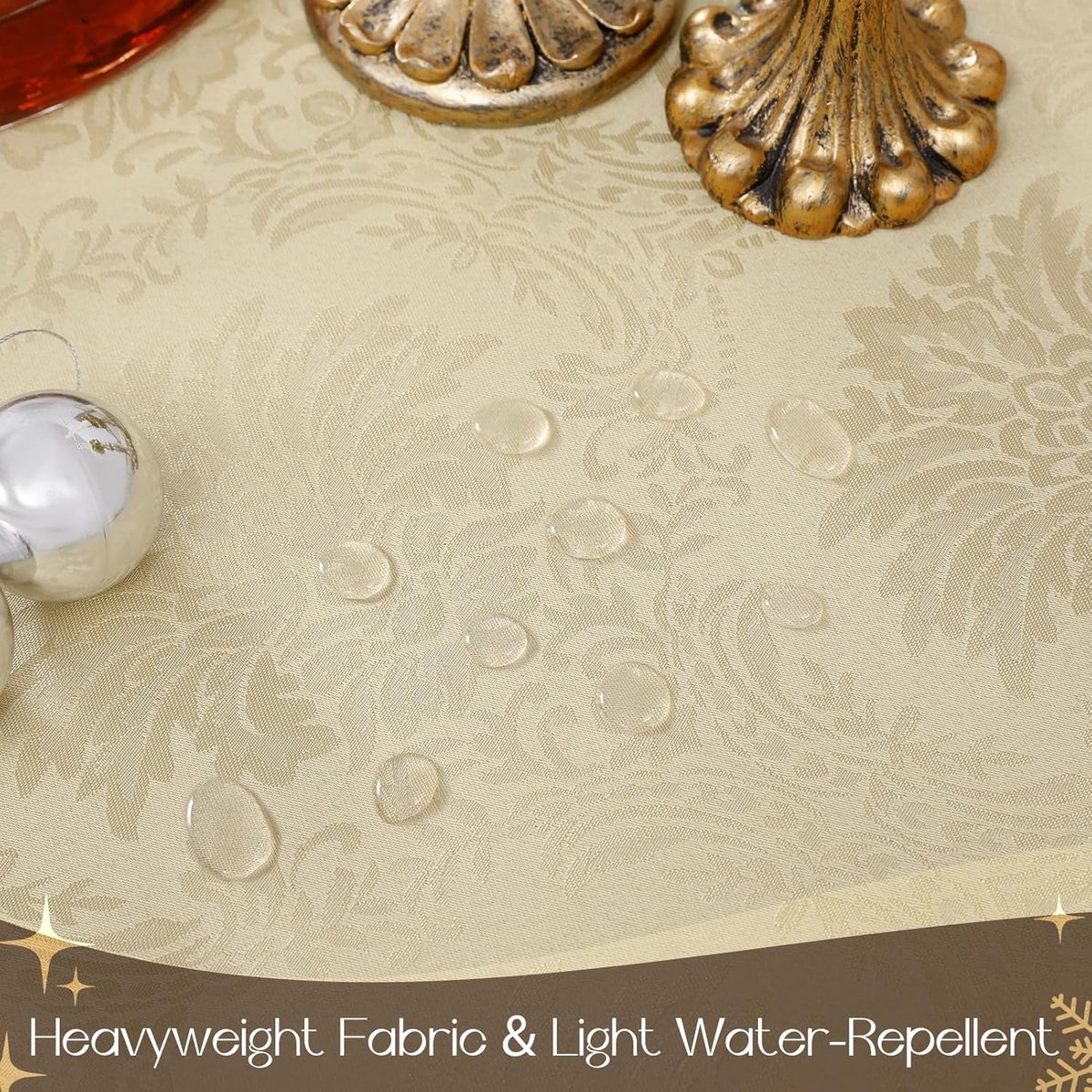 Tafelkleed 100 x 140 cm rechthoekig afwasbaar jacquard waterafstotend binnen buiten