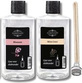 Scentchips Miss Coco + Blossom + Lont - Geurolie Voor Oliebrander Set van 2 - Inclusief Geurlont - Parfum Olie - Geurolie Voor Lampenolie - Geurlamp Olie - 475ml x 2