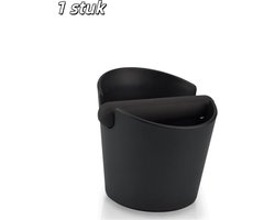 1 stuk - Koffiepers-vuilbakje - Uitklopbakken - Schokbestendig en duurzaam - Barista-stijl persbakje - Met verwijderbare persstang - Antislipbodem - Accessoires voor espressomachines - Zwart