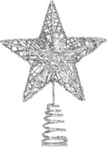 Kerstboompiek glas 39 cm boomtop met patroon fluwelen strepen dennenboomtopper Chianti