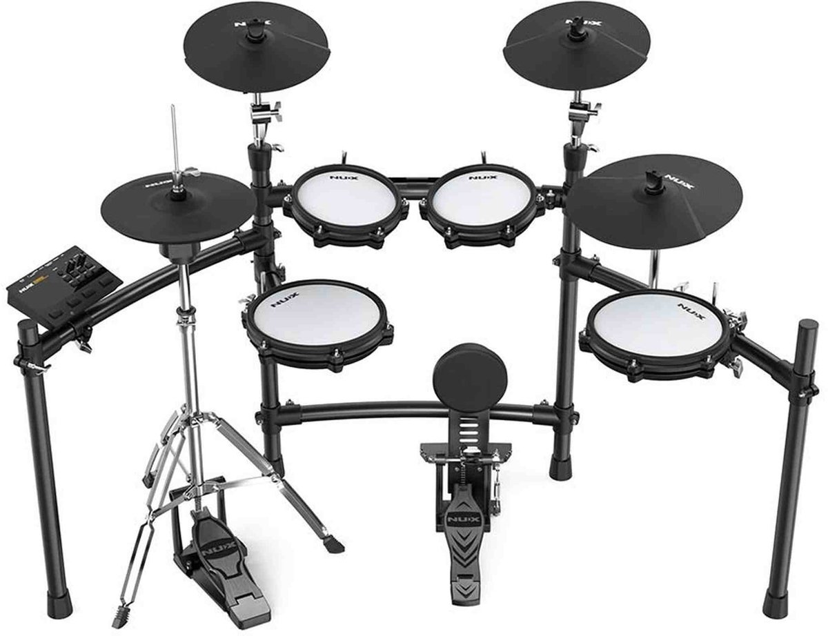 NUX DM-310H All Mesh Head Digitale Drumkit met 10 Snare, 8/8/10 Toms, 12/14 Cymbals en Hi-Hat Stand